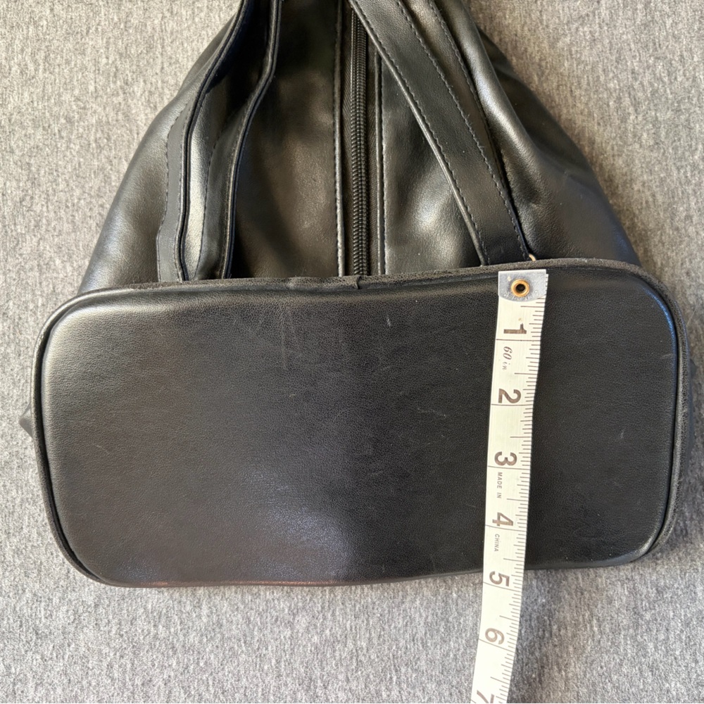 Bellini Black Leather Backpack - image 7